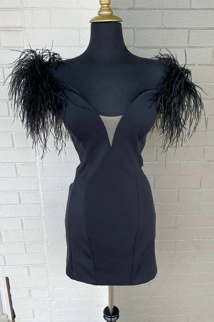 Vestidos de fiesta rosas con hombros descubiertos y escote en V por encima de la rodilla, vestidos de cóctel cortos