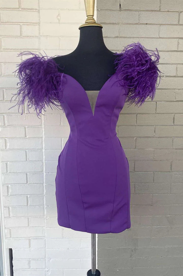 Vestidos de fiesta rosas con hombros descubiertos y escote en V por encima de la rodilla, vestidos de cóctel cortos