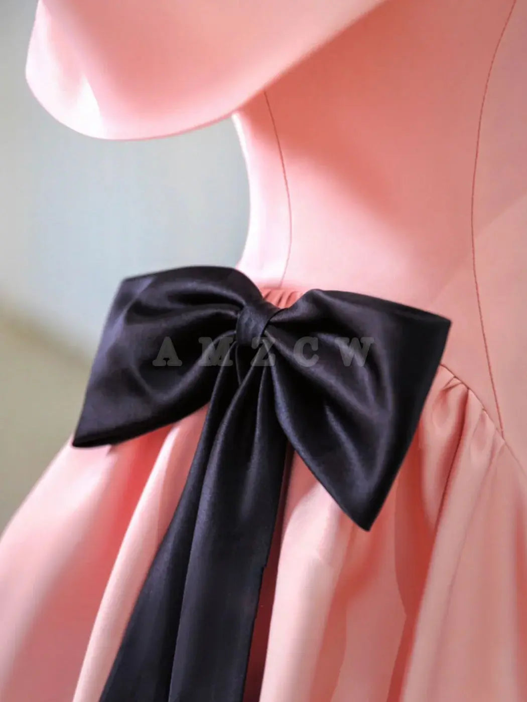 Amzcw Pink Satin Long Prom Dress Pink Formal Evening Dresses prom dress in store