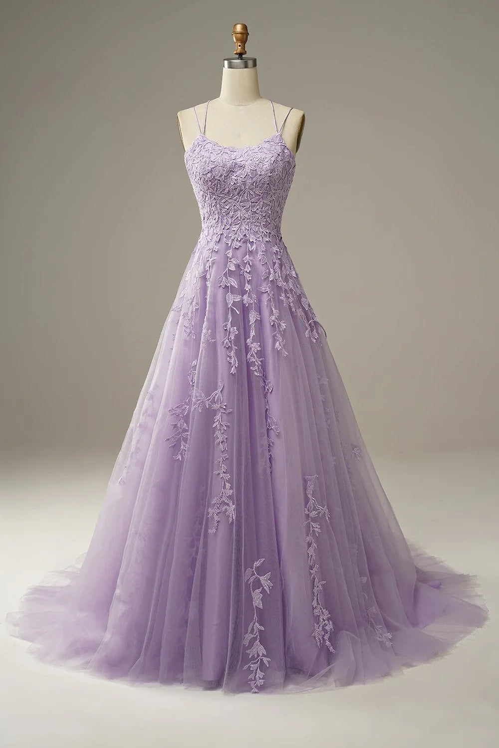 Vestidos de fiesta largos con escote en A, tirantes finos, espalda descubierta y apliques