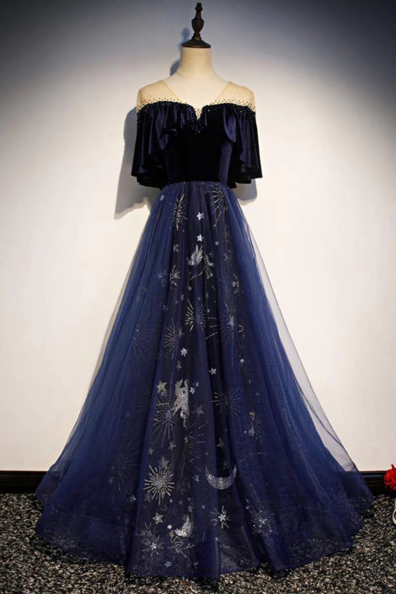 Vestido de noche elegante con cuello en V Vestidos largos de fiesta