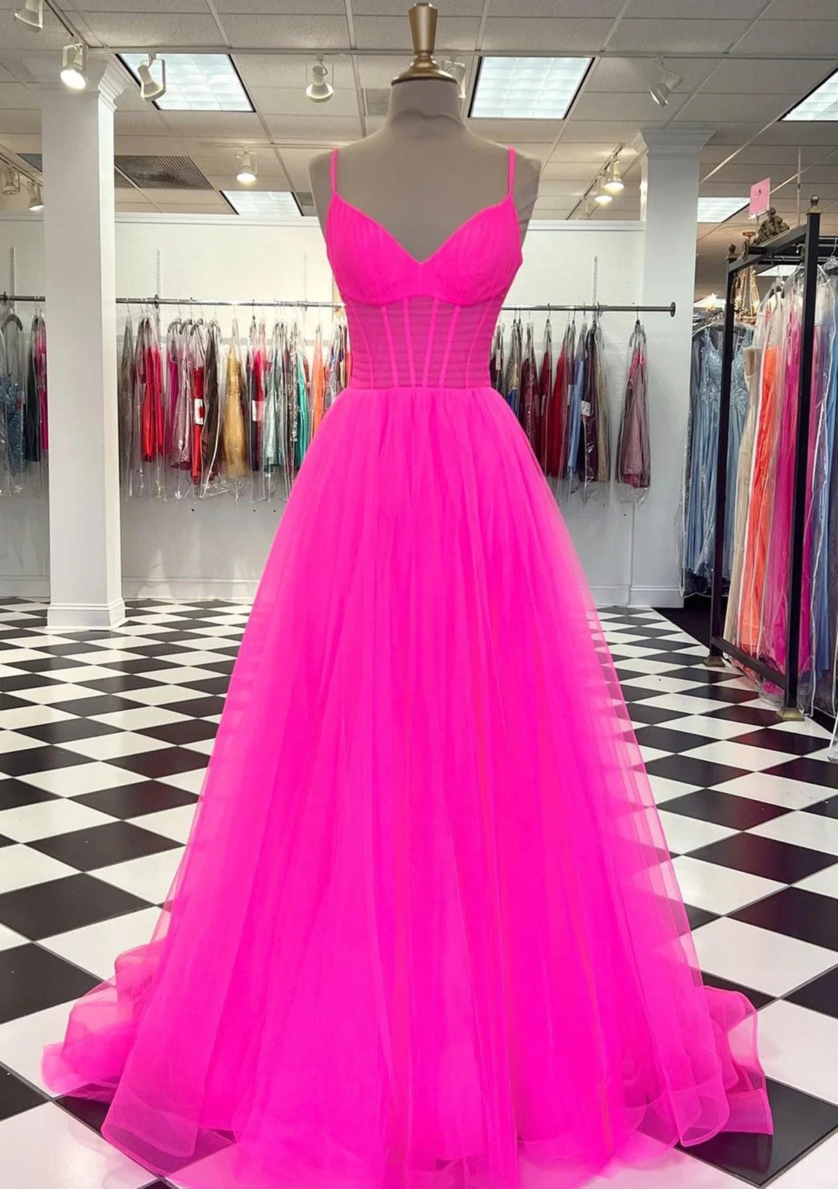 Vestidos de noche de fiesta sexys con espalda abierta y tirantes finos en forma de A de tul con abertura