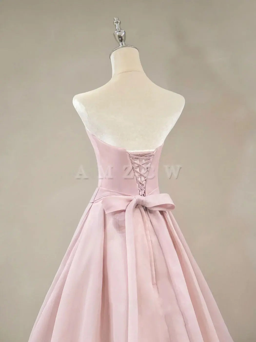 Amzcw Vestido de fiesta largo rosa sencillo Vestido de fiesta formal de boda rosa Vestido de fiesta en tienda
