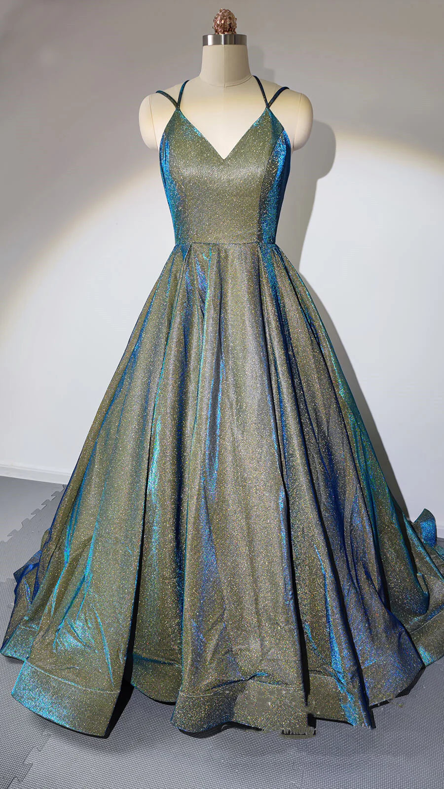 Vestidos de fiesta con lentejuelas verdes y tirantes finos brillantes, vestidos de mujer sin espalda