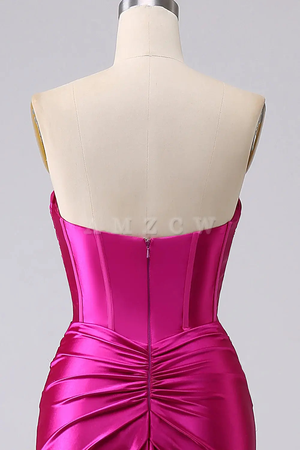 Vestido de fiesta largo con escote corazón y corte sirena fucsia brillante de Amzcw con abertura en tiendas con vestidos de fiesta