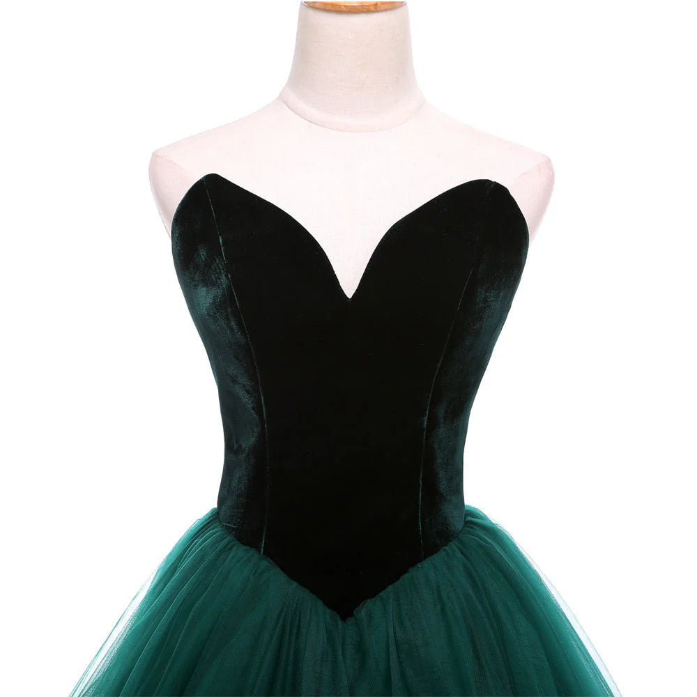 Vestidos de fiesta largos de tul burdeos, sin mangas, con escote en V y corte A hasta el suelo