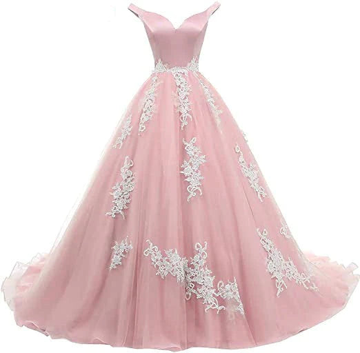 Wonderful Off-the-shoulder Ball Gown Formal Blue Lace Appliques Long Quinceanera Dresses