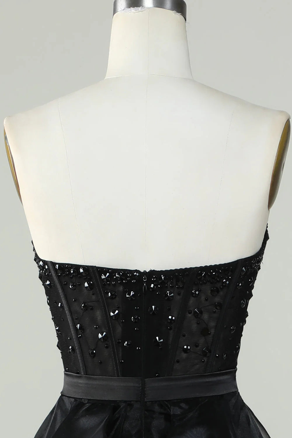 Amzcw Black Princess A Line Sweetheart Strapless Formal Evening Dress prom dresses with long sleeves