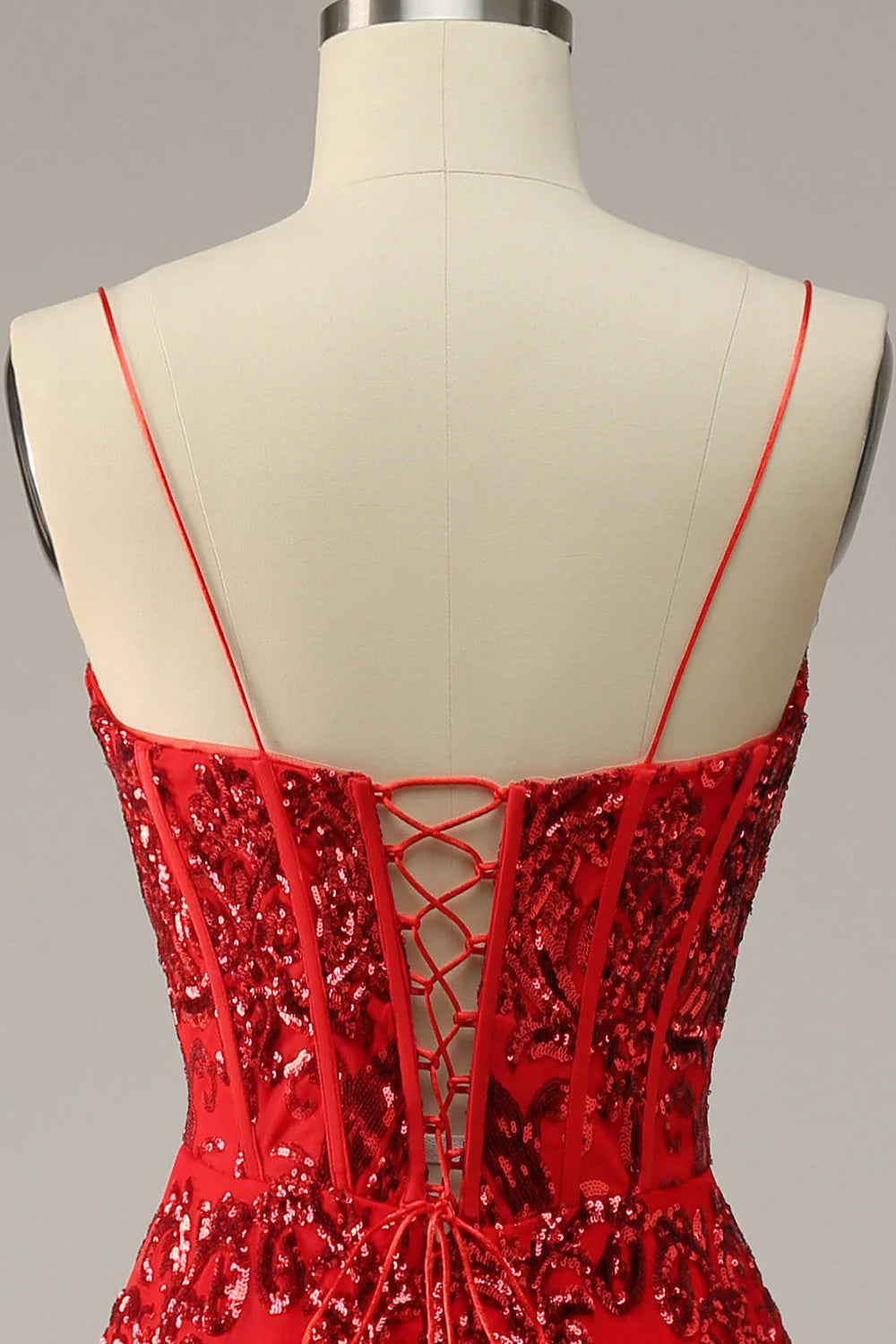 Vestido de fiesta Amzcw burdeos de corte A con tirantes finos y espalda cruzada, talla grande, con mangas largas