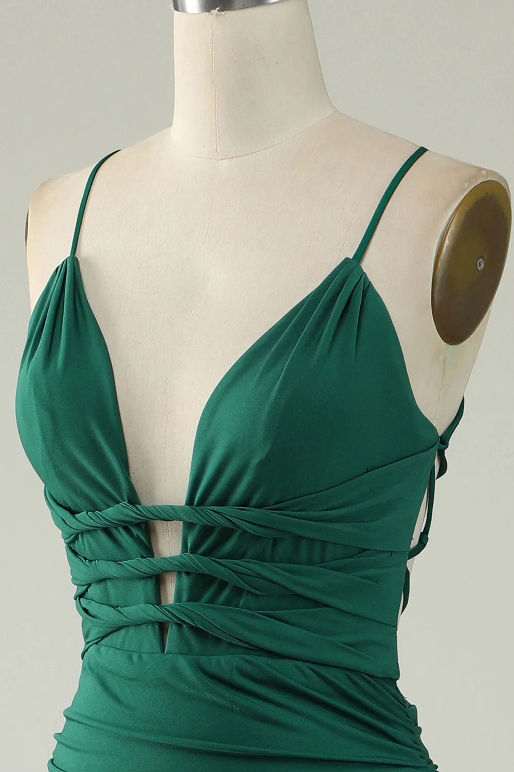 Vestido de fiesta Amzcw de sirena con tirantes finos en azul real, talla grande, con espalda cruzada