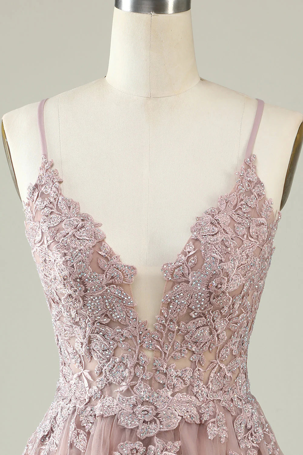 Amzcw Blush A Line Spaghetti Straps Short Homecoming Dress with Appliques
