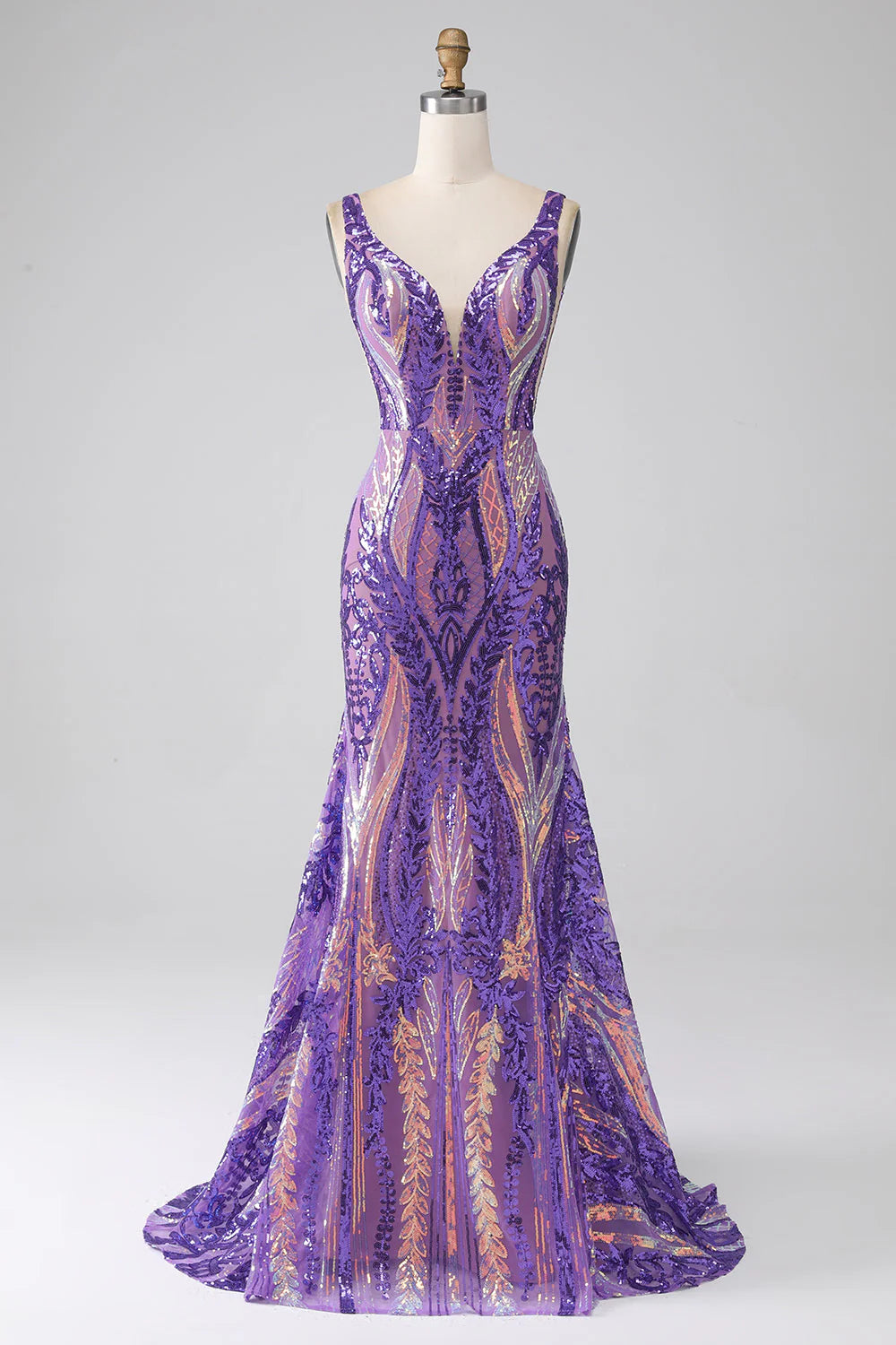 strapless open back dress Nox Anabel CU1115 Size 10 Lilac Long Shimmer Ballgown 3D Lace Sequin P –  Glass Slipper Formals main image 1