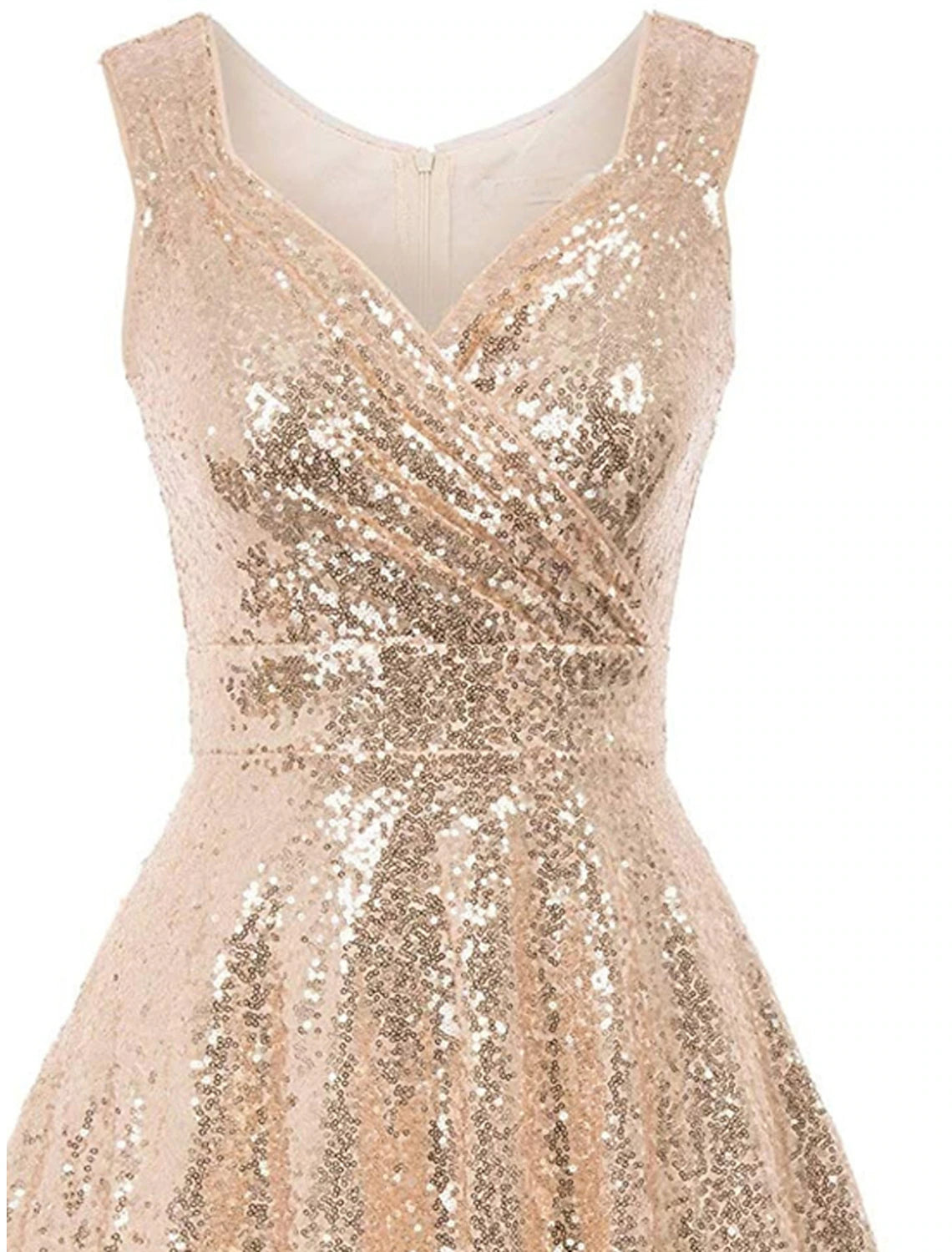 Women's Party Dress Homecoming Dress Cocktail Dress Midi Dress Gold Sleeveless Pure Color Ruched Winter Autumn V Neck Fashion Winter Dress Wedding Guest Birthday