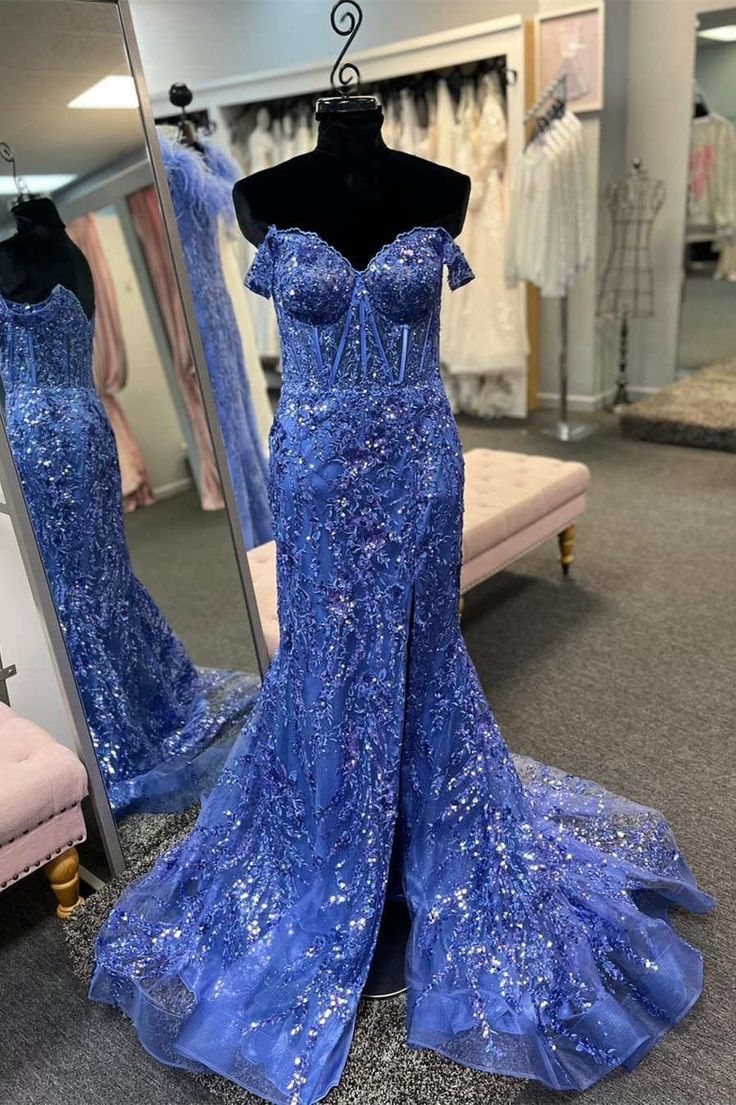 Vestidos de fiesta con hombros descubiertos y encaje hasta el suelo Vestidos de noche