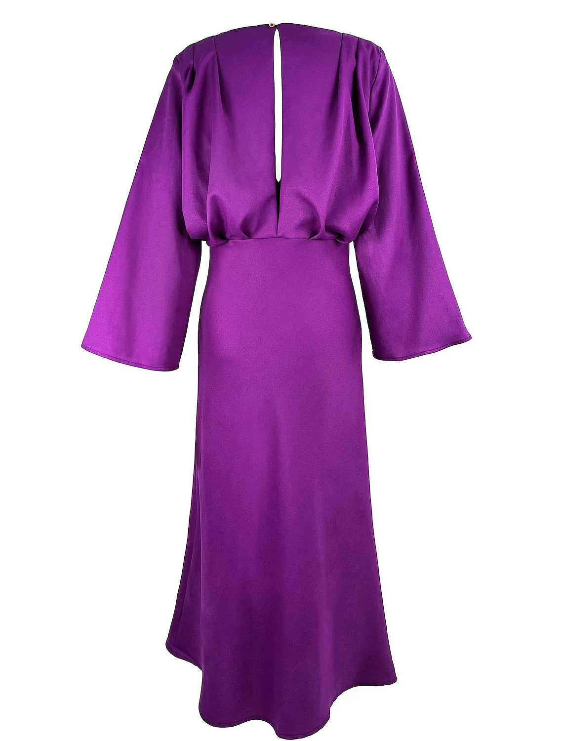 A-Line Wedding Guest Dresses Elegant Dress Holiday Ankle Length Long Sleeve V Neck Fall Wedding Guest Polyester with Fringe