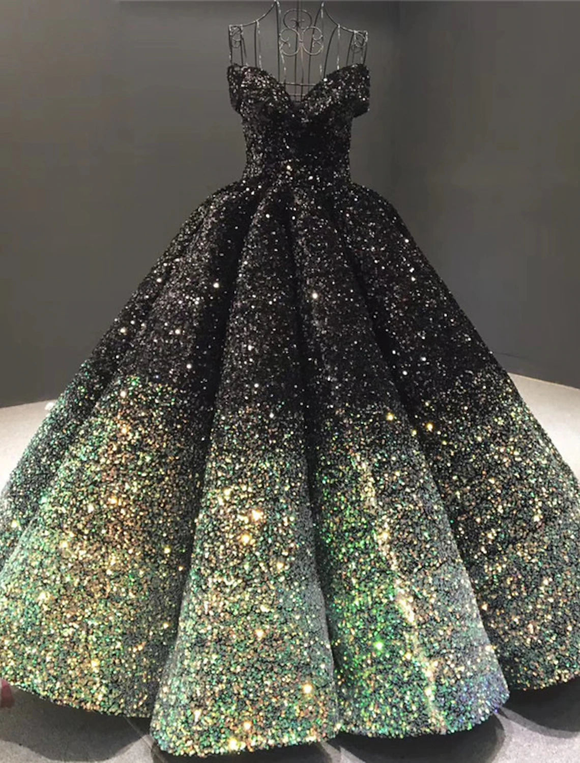 Ball Gown Luxurious Sparkle Quinceanera Formal Evening Birthday Dress Off Shoulder Sleeveless Floor Length Sequined with Pleats Sequin