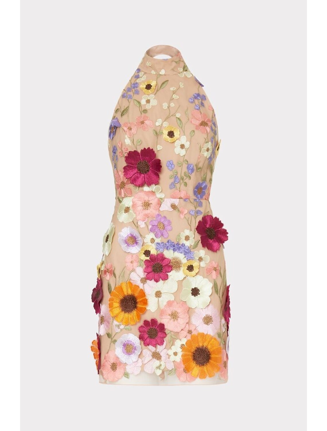 Sheath / Column Homecoming Dresses Floral Dress Cocktail Party Birthday Short / Mini Sleeveless Halter Neck Pink Dress Lace with Embroidery