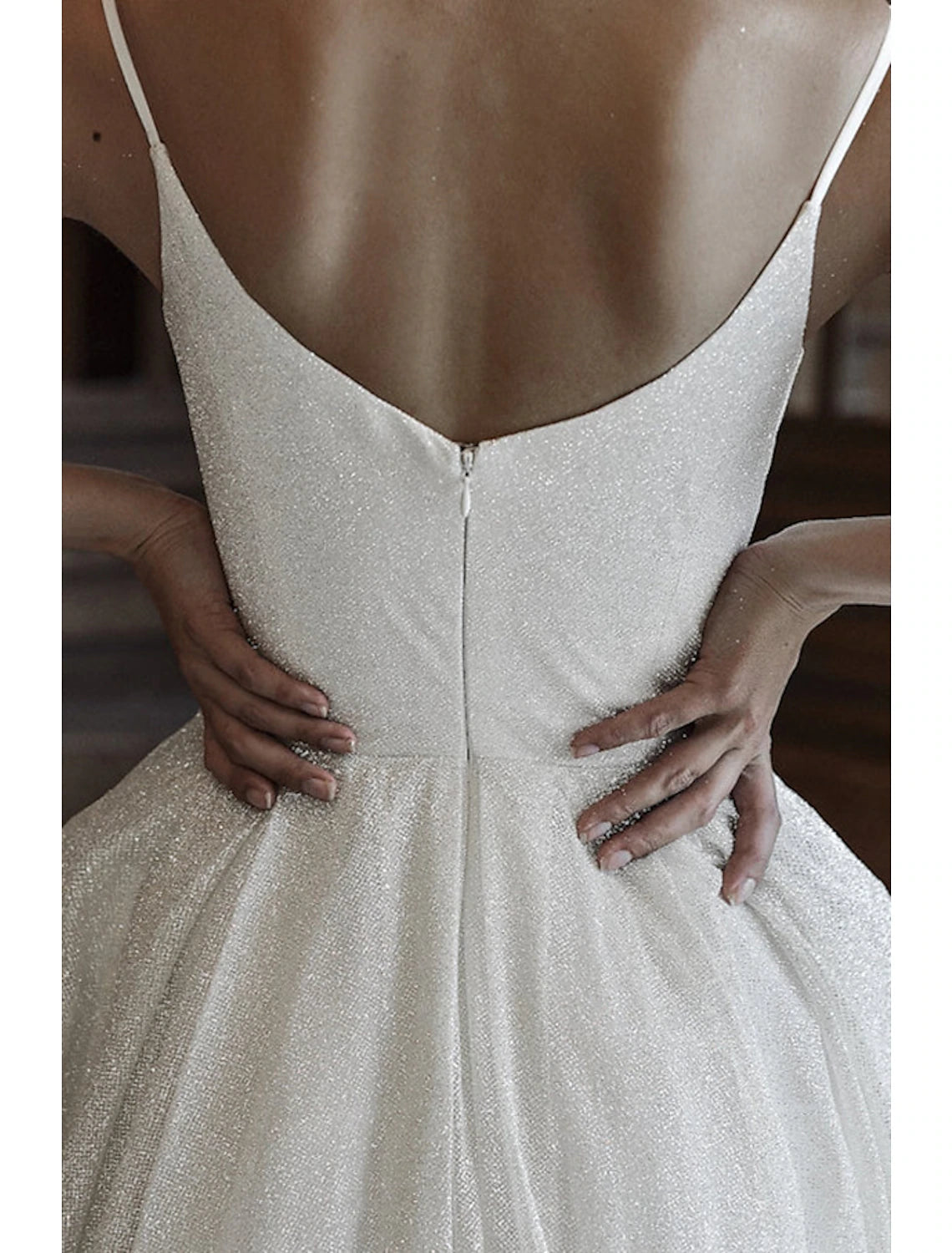 Vestido de fiesta de baile, vestido brillante, vestido de boda, fiesta, cumpleaños, cola de corte, sin mangas, tirantes finos, tul con lentejuelas