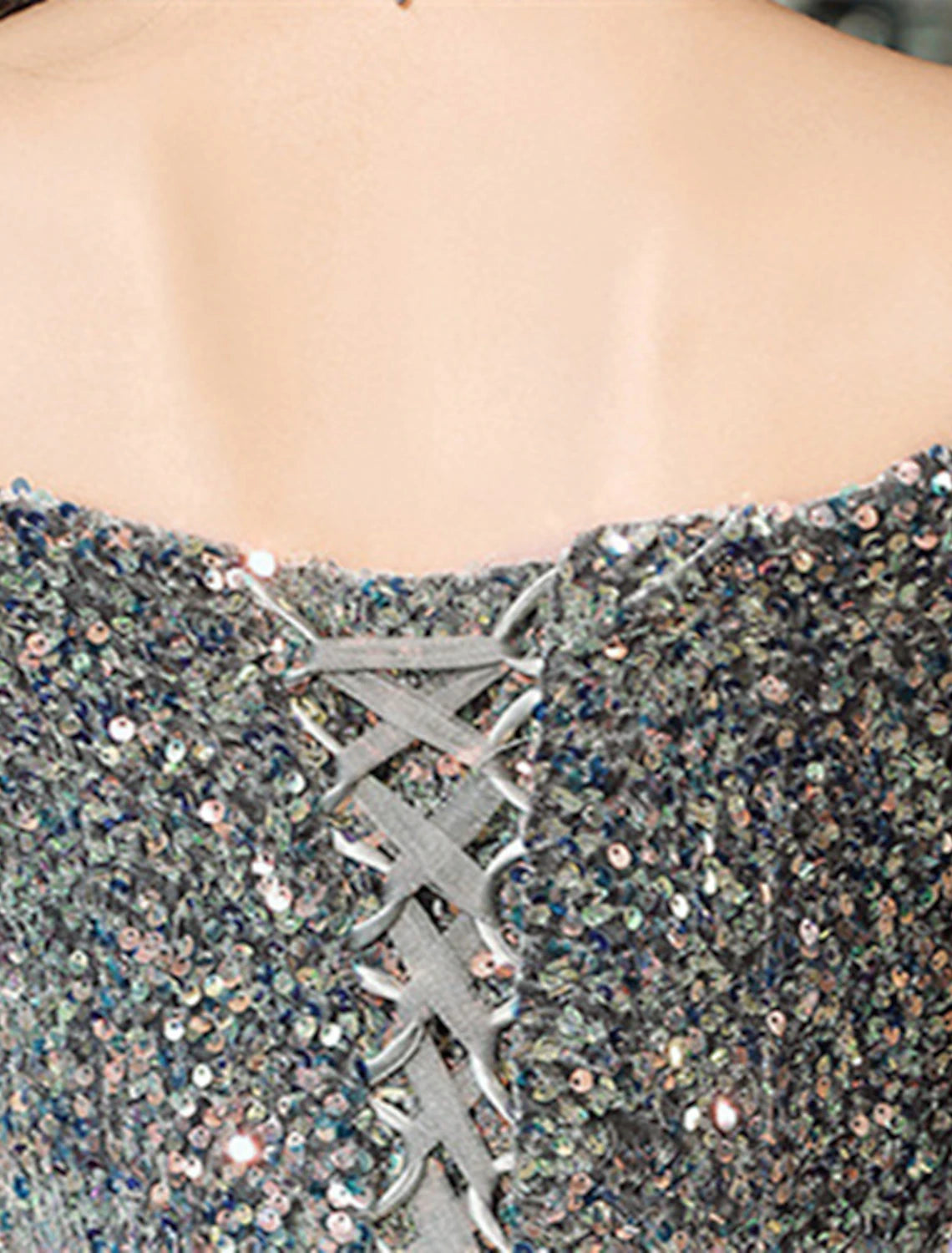 Suknie balowe w kształcie litery A, lśniąca i błyszcząca sukienka na formalne wesele, długość do ziemi, krótki rękaw, odkryte ramiona, poliester z cekinami