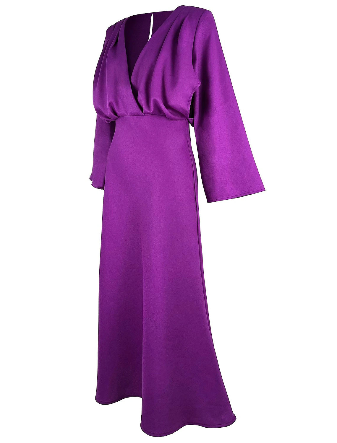 A-Line Wedding Guest Dresses Elegant Dress Holiday Ankle Length Long Sleeve V Neck Fall Wedding Guest Polyester with Fringe