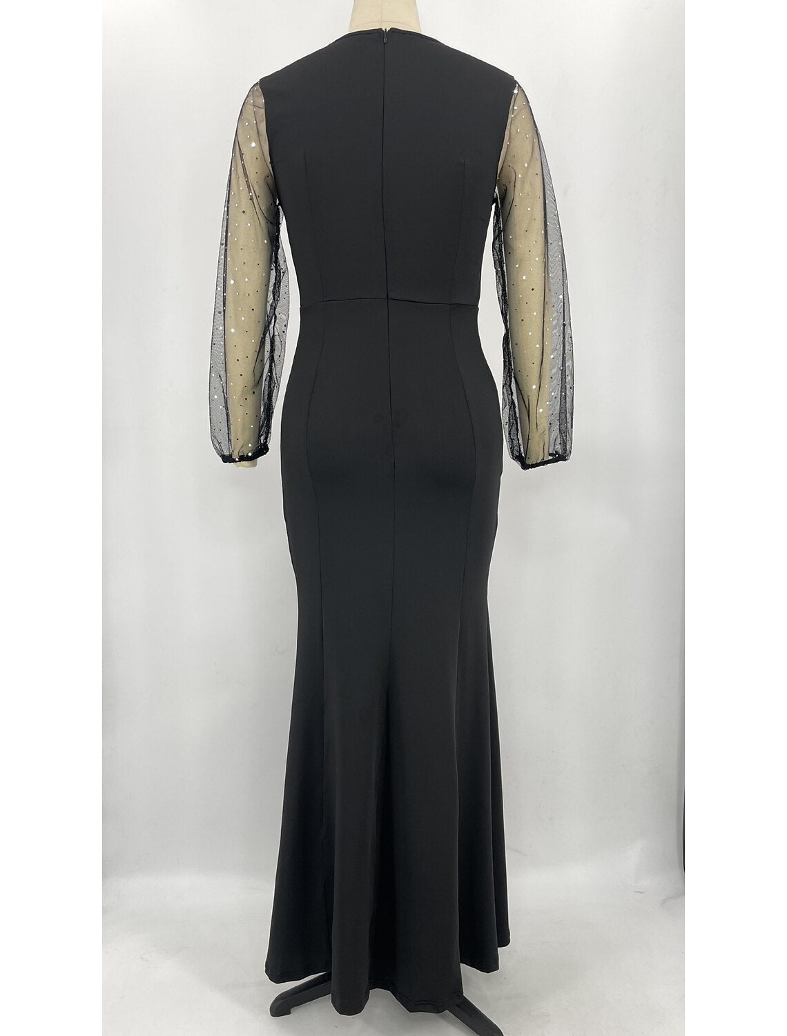Mermaid / Trumpet Party Dresses Sparkle & Shine Dress Formal Floor Length Long Sleeve Jewel Neck Spandex with Rhinestone Crystals