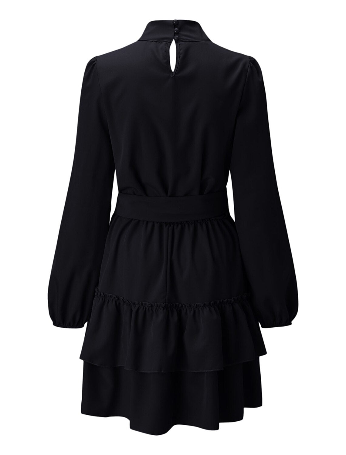 Women's Red Christmas Party Dress Homecoming Dress Cocktail Dress Black Red Green Long Sleeve Lace up Stand Collar Fashion Winter Dress