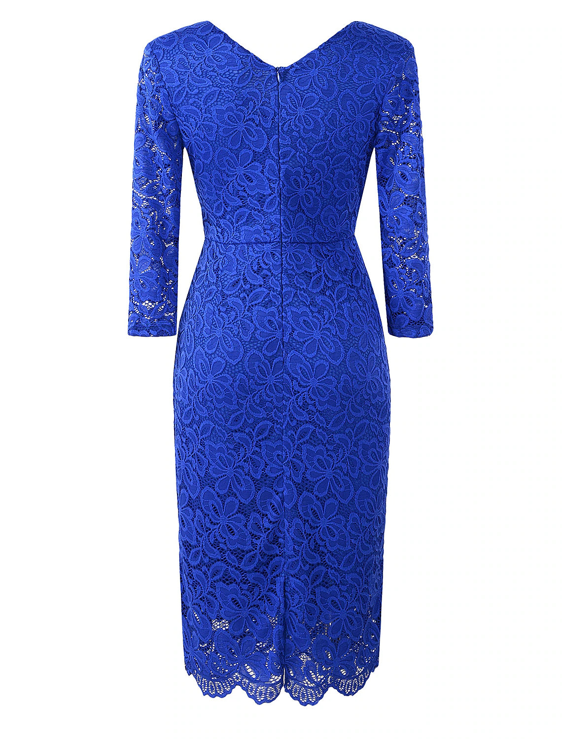 Sheath / Column Cocktail Dresses Vintage Dress Party Wear Knee Length 3/4 Length Sleeve V Neck Fall Wedding Guest Lace with Lace Insert