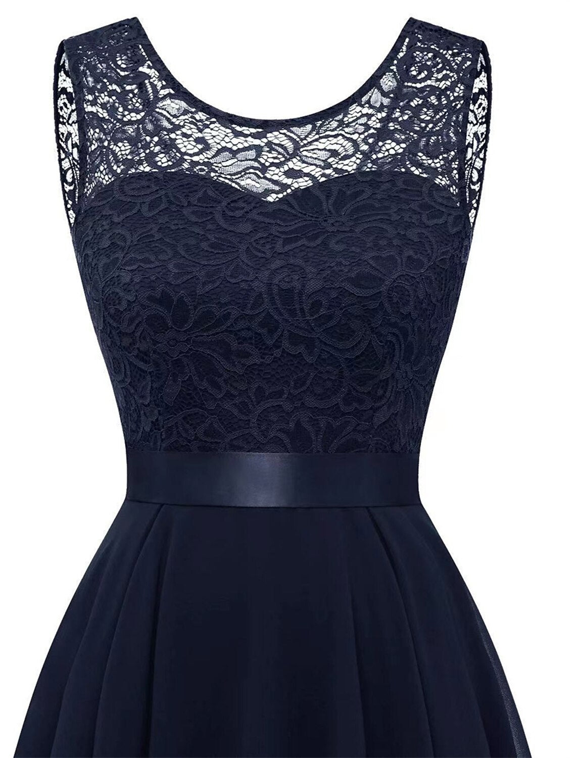 Women's Party Dress Lace Dress Homecoming Dress Midi Dress Pink Wine Blue Sleeveless Pure Color Lace Summer Spring Crew Neck Party Birthday Evening Party Wedding Guest