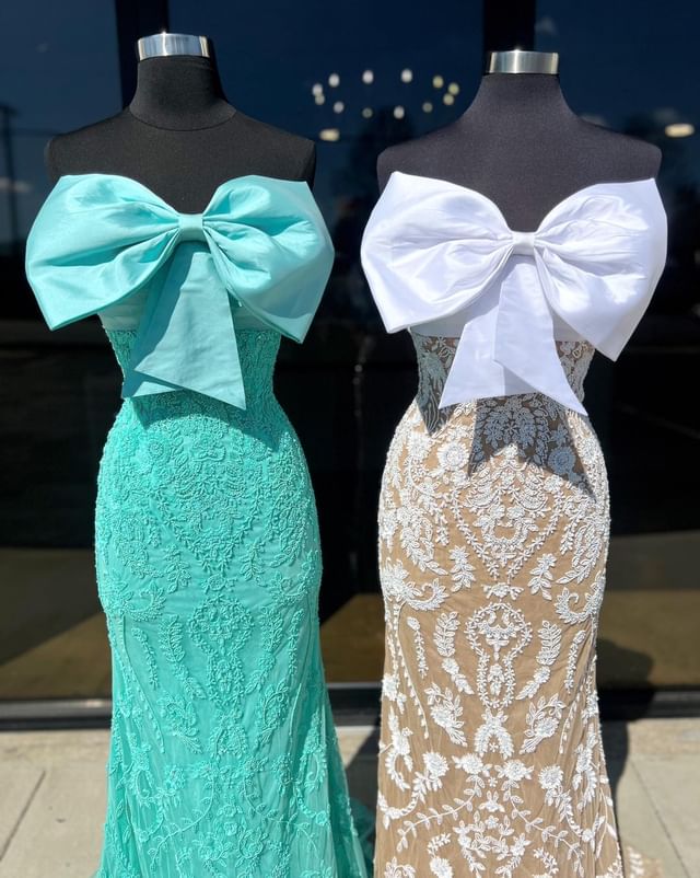 Vestidos de fiesta de sirena sexys sin tirantes de encaje sin mangas, vestidos de noche largos populares