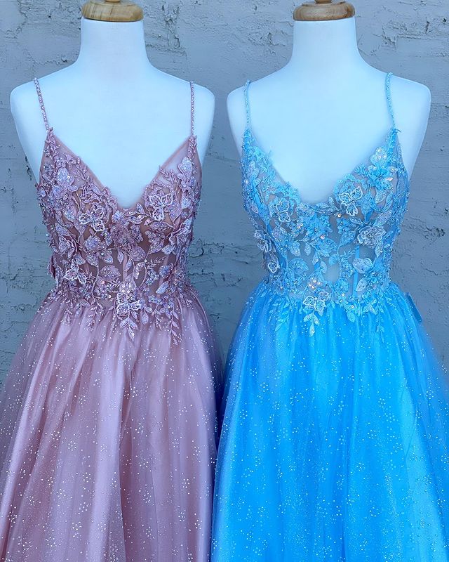 Vestidos de fiesta con tirantes finos y apliques de encaje, vestido de noche sin espalda