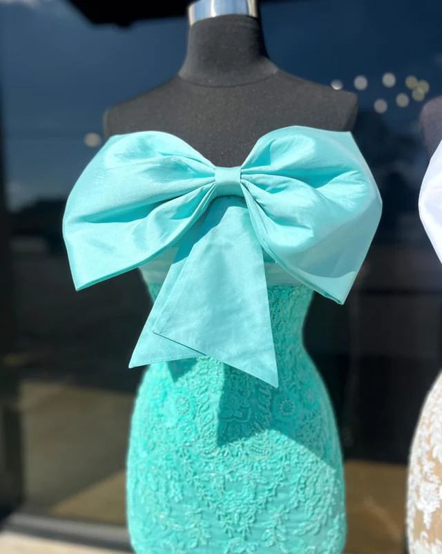 Vestidos de fiesta de sirena sexys sin tirantes de encaje sin mangas, vestidos de noche largos populares