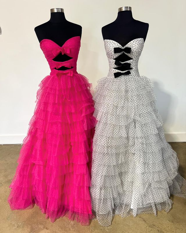Vestidos de fiesta sin tirantes, corte A, con aberturas escalonadas y largo hasta el suelo