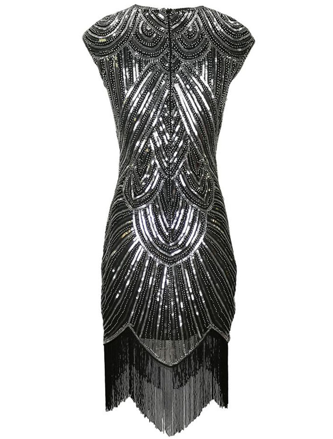 A-Line Cocktail Dresses Vintage Dress Holiday Party Wear Knee Length Sleeveless Jewel Neck Cotton Blend with Fringe Sequin Tassel