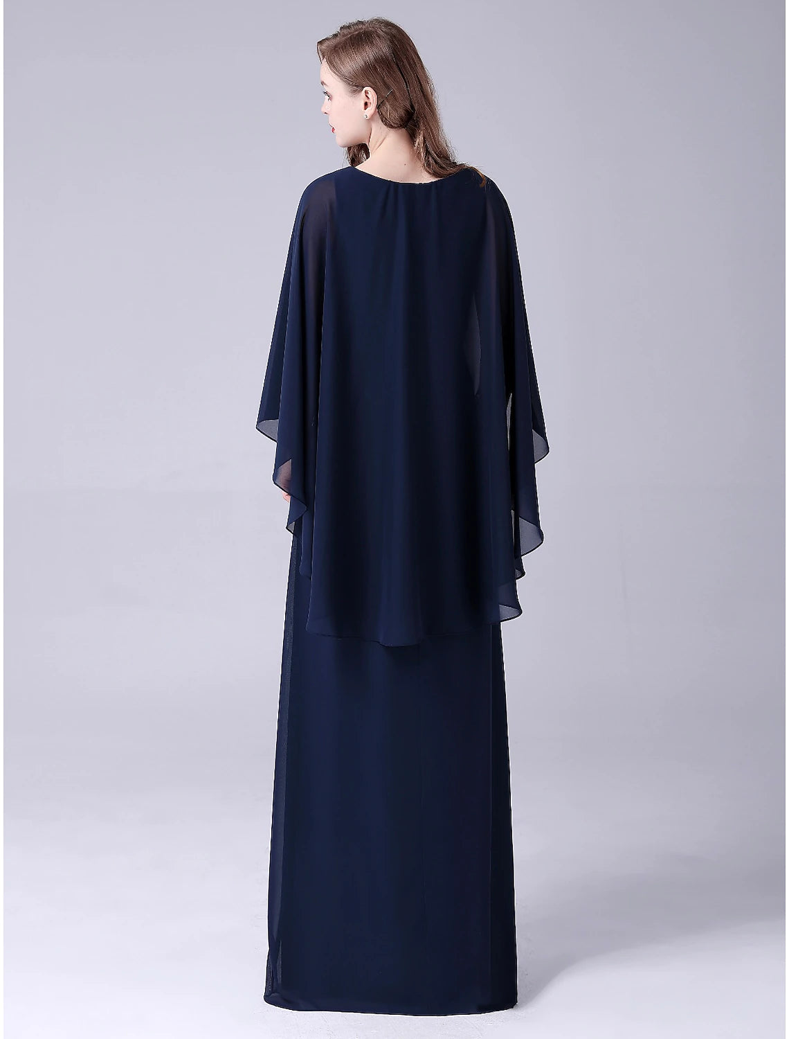 Suknia dla matki panny młodej w kształcie litery A, elegancka, z dekoltem w kształcie litery A, sięgająca do ziemi, z szyfonu, bez rękawów, z kryształkami