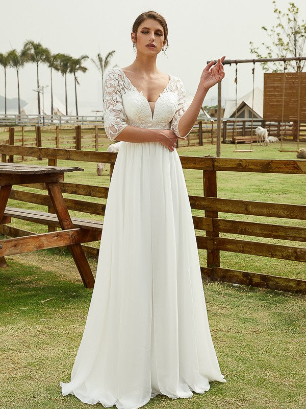 A-Line/Princess Satin Ruched Off-the-Shoulder Sleeveless Chapel Train Wedding Dresses