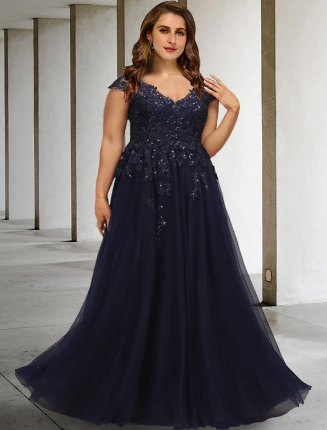 A-Line Plus Size Curve Mother of the Bride Dresses Vintage Dress Forma – Amzcw Dress