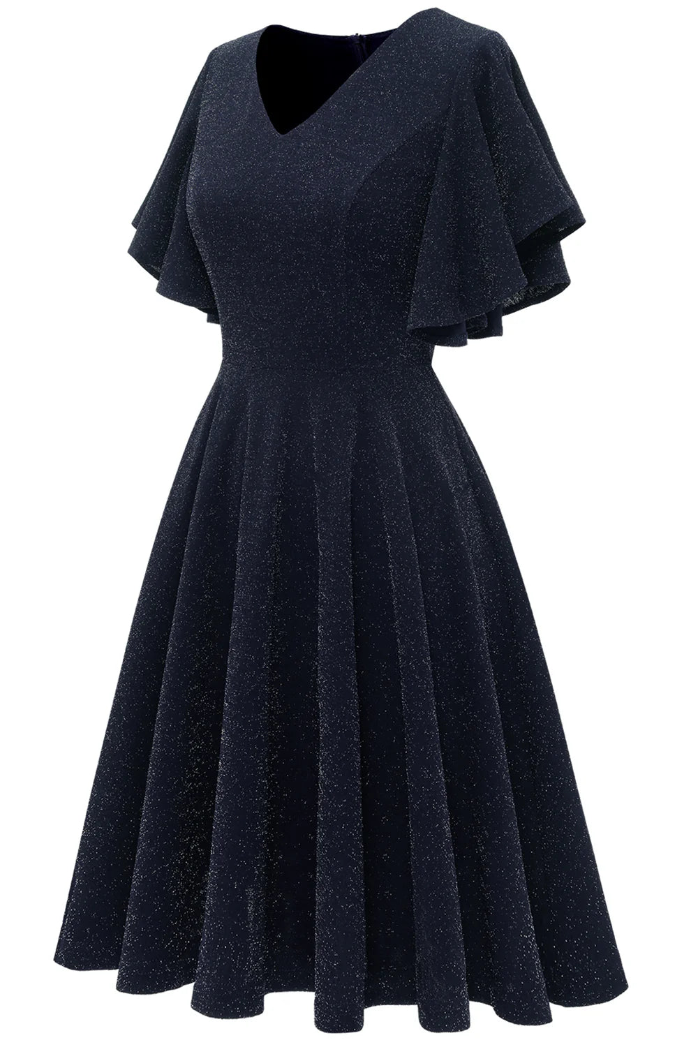 Vestido de fiesta informal negro con purpurina 