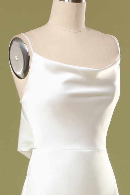 Vestido de fiesta largo blanco de sirena