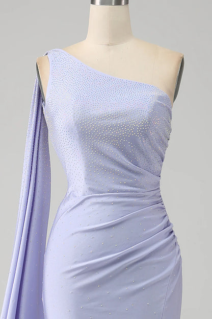 Amzcw Lilac Mermaid One Shoulder Backless Long Prom Dress with Slit prom dresses shops