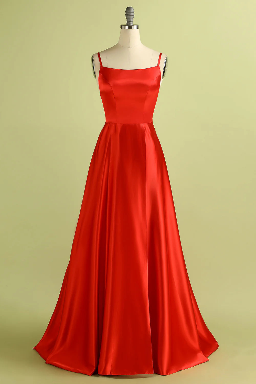 Vestido de dama de honor de satén rojo sin espalda para fiesta de graduación 