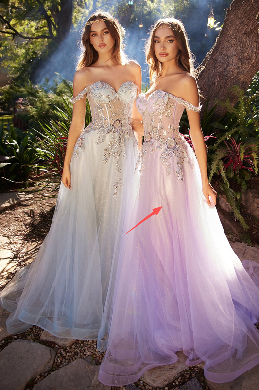 Sweetheart Neck Sky Blue Tulle Evening Dresses with Beaded Sheer Bodice and Floor-Length Skirt