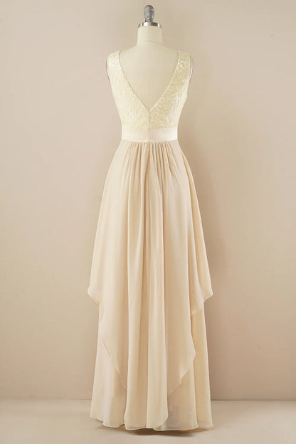 Vestido largo de fiesta de encaje 