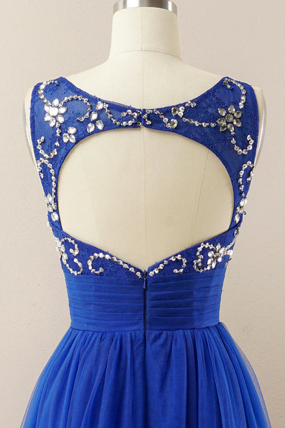 Vestido de fiesta de tul burdeos 