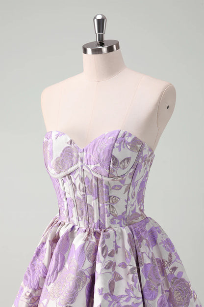 Amzcw Cute Ball Gown Sweetheart Satin Homecoming Dress with Ruffle