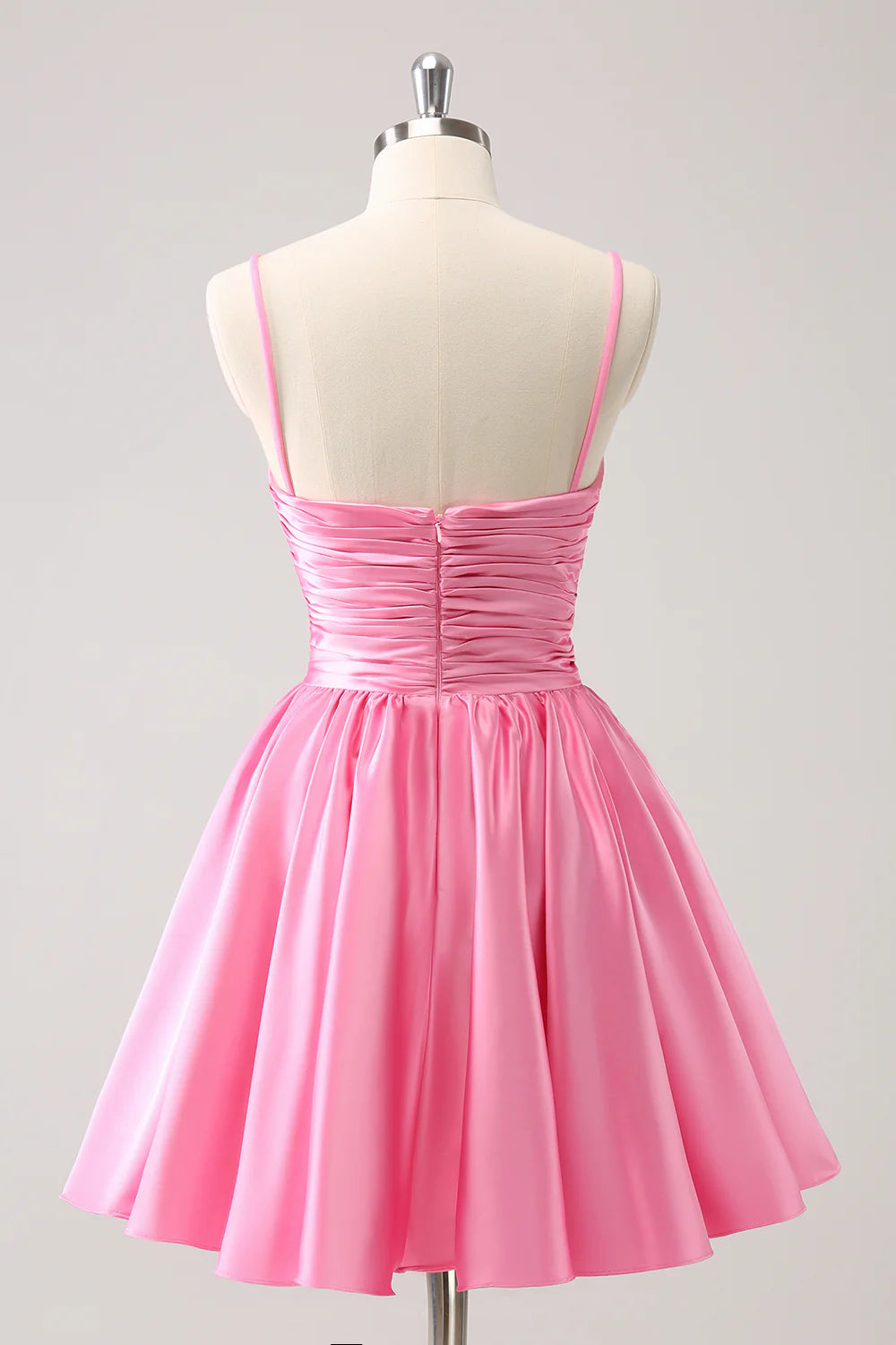 Amzcw Sparkly Cute Pink A Line Spaghetti Straps Cut Out Homecoming Dress with Sequins