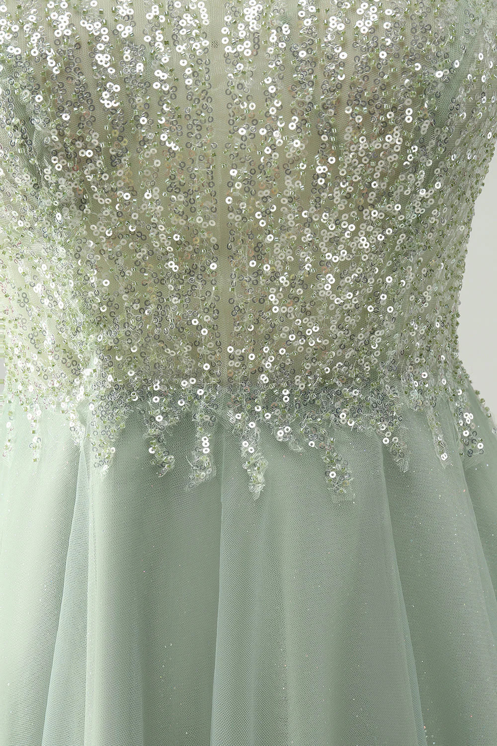 Amzcw Dusty Green A Line Halter Short Homecoming Dress with Sequins