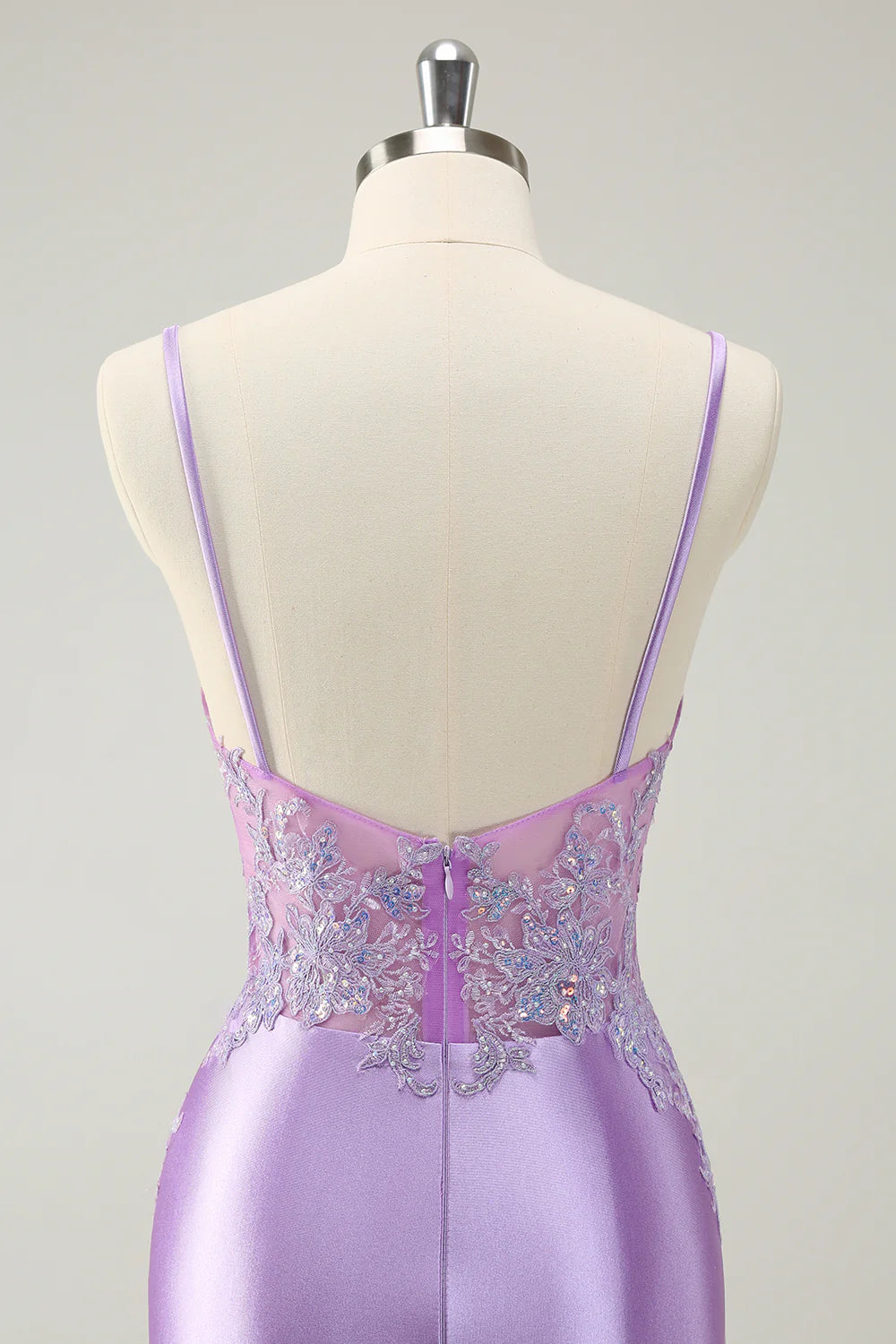 Amzcw Gorgeous Lilac Bodycon Spaghetti Straps Short Homecoming Dress with Sequins