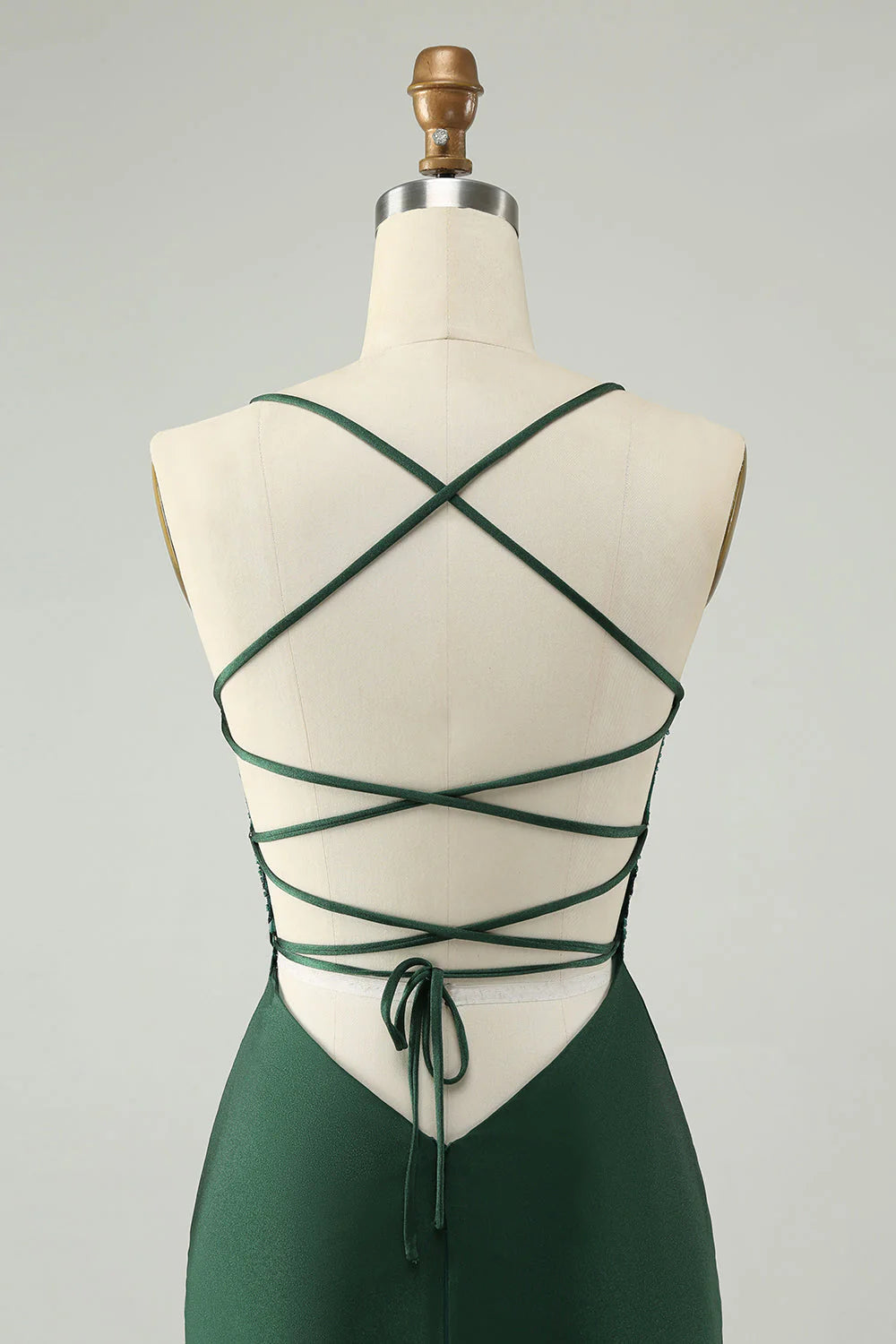 Amzcw Stylish Dark Green Bodycon V Neck Short Homecoming Dress with Beading