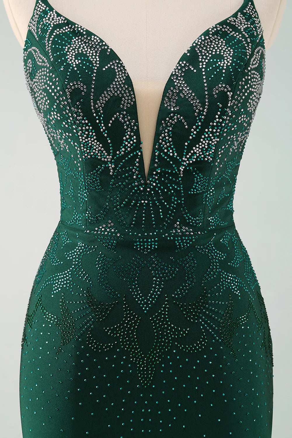 Amzcw Glitter Dark Green Tight Homecoming Dresses with Lace Up Back