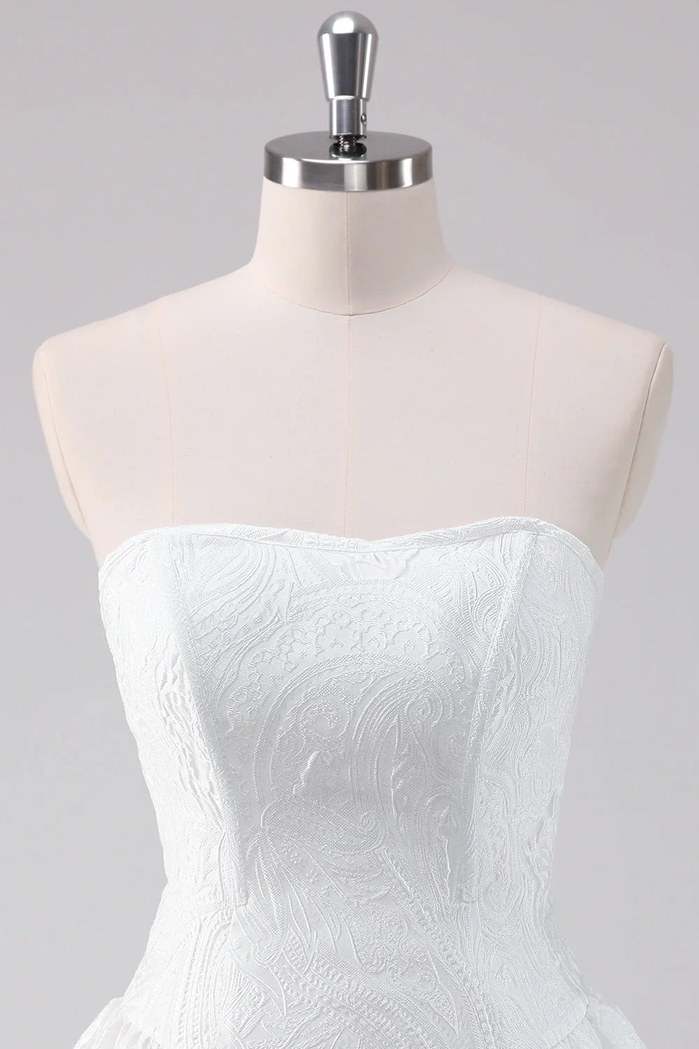 Amzcw Simple White A Line Strapless Corset Short Homecoming Dress